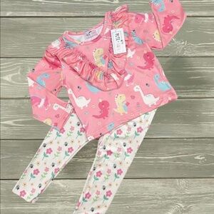Pete and Lucy Darling Dino 2pc pant set